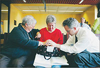 Rob Gierka praying at NC State vet school